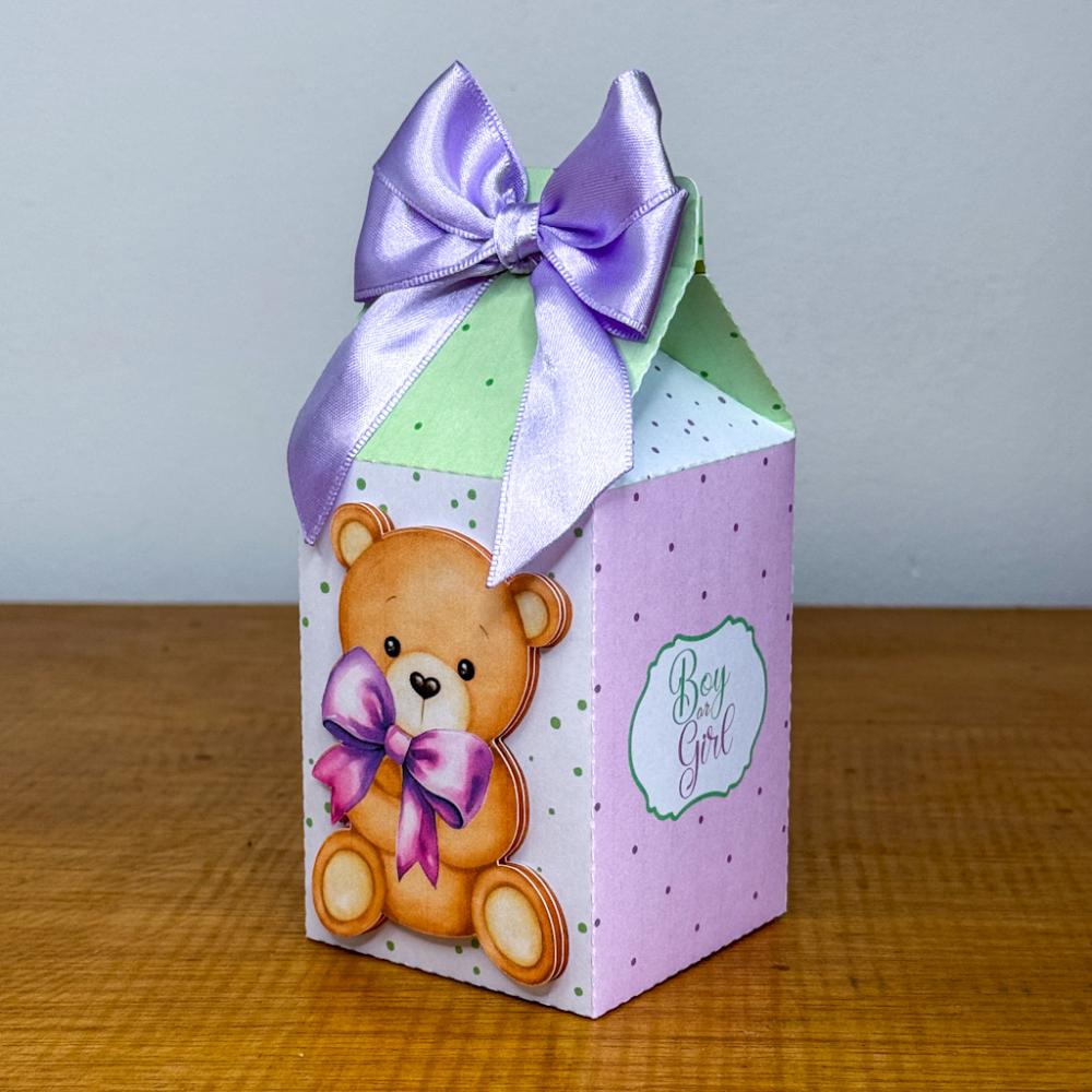Kit Festa Personalizado Chá Revelação - Ursinho Lilás e Verde