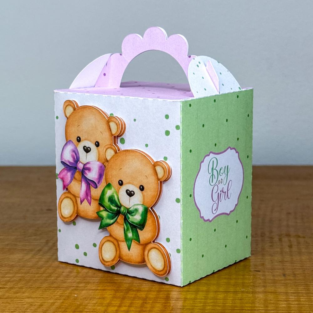 Kit Festa Personalizado Chá Revelação - Ursinho Lilás e Verde