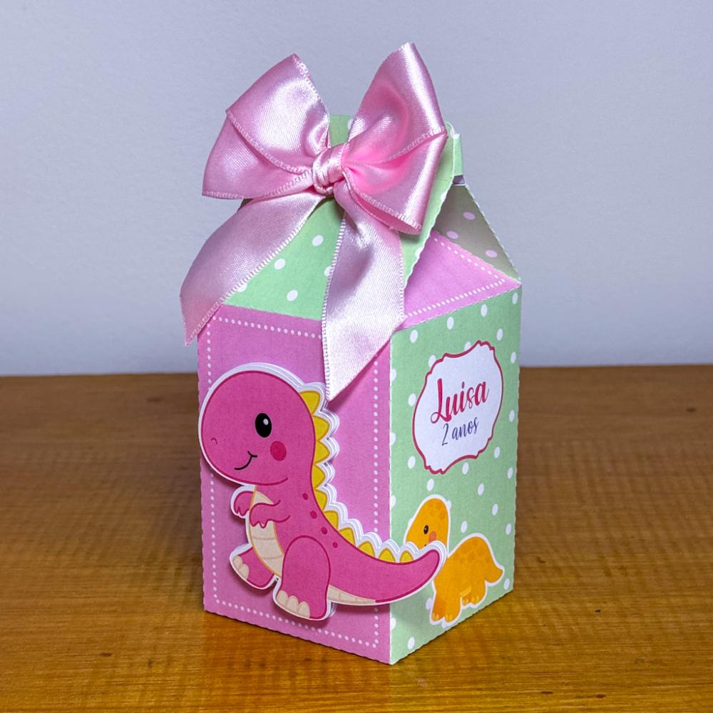 Kit Festa Personalizado Dino Baby Rosa (20 Peças)