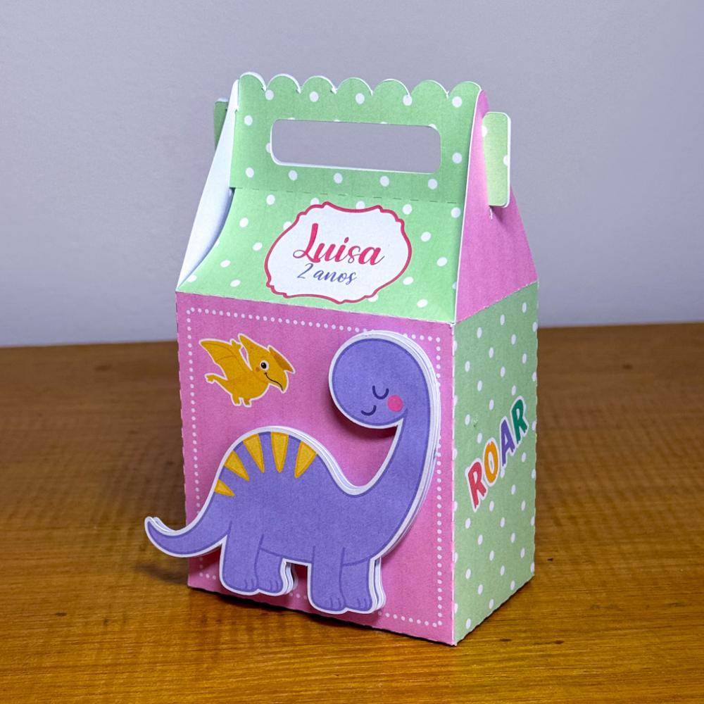 Kit Festa Personalizado Dino Baby Rosa (20 Peças)