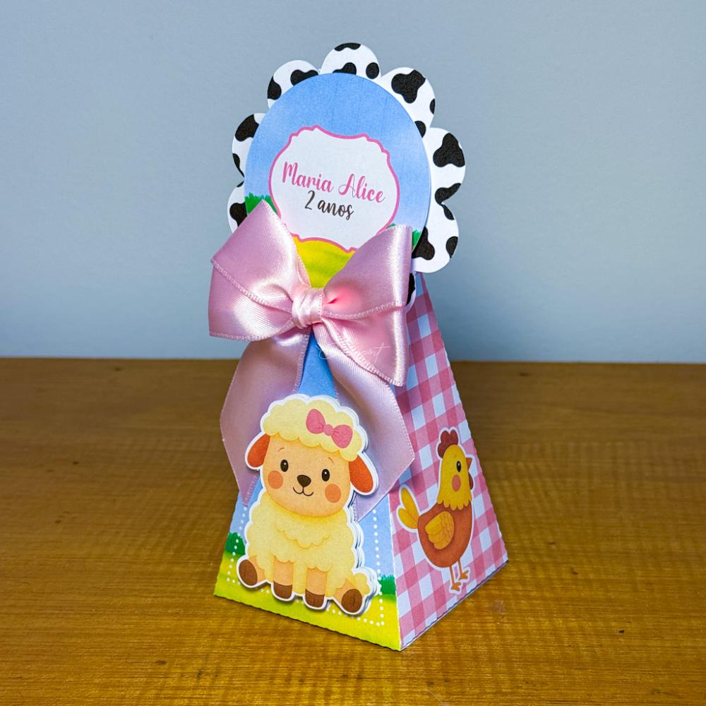 Kit Festa Personalizado Fazendinha Rosa (20 Peças)