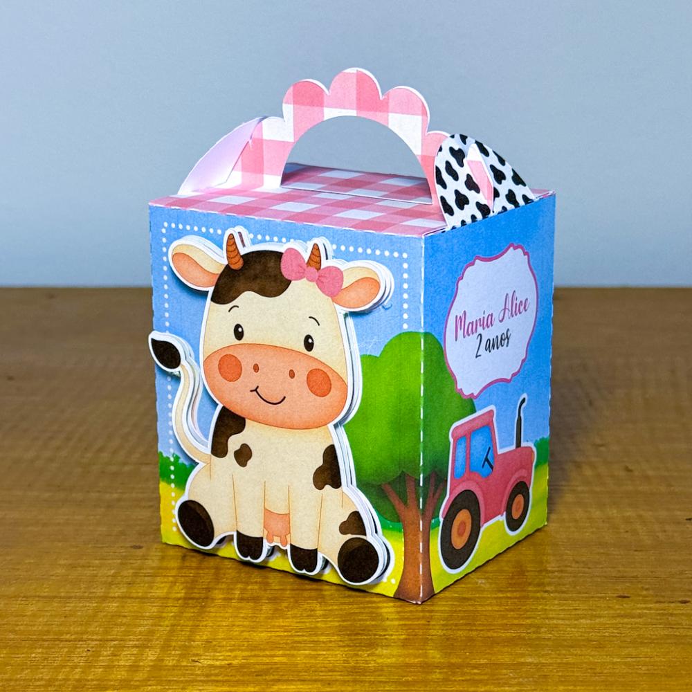 Kit Festa Personalizado Fazendinha Rosa (20 Peças)
