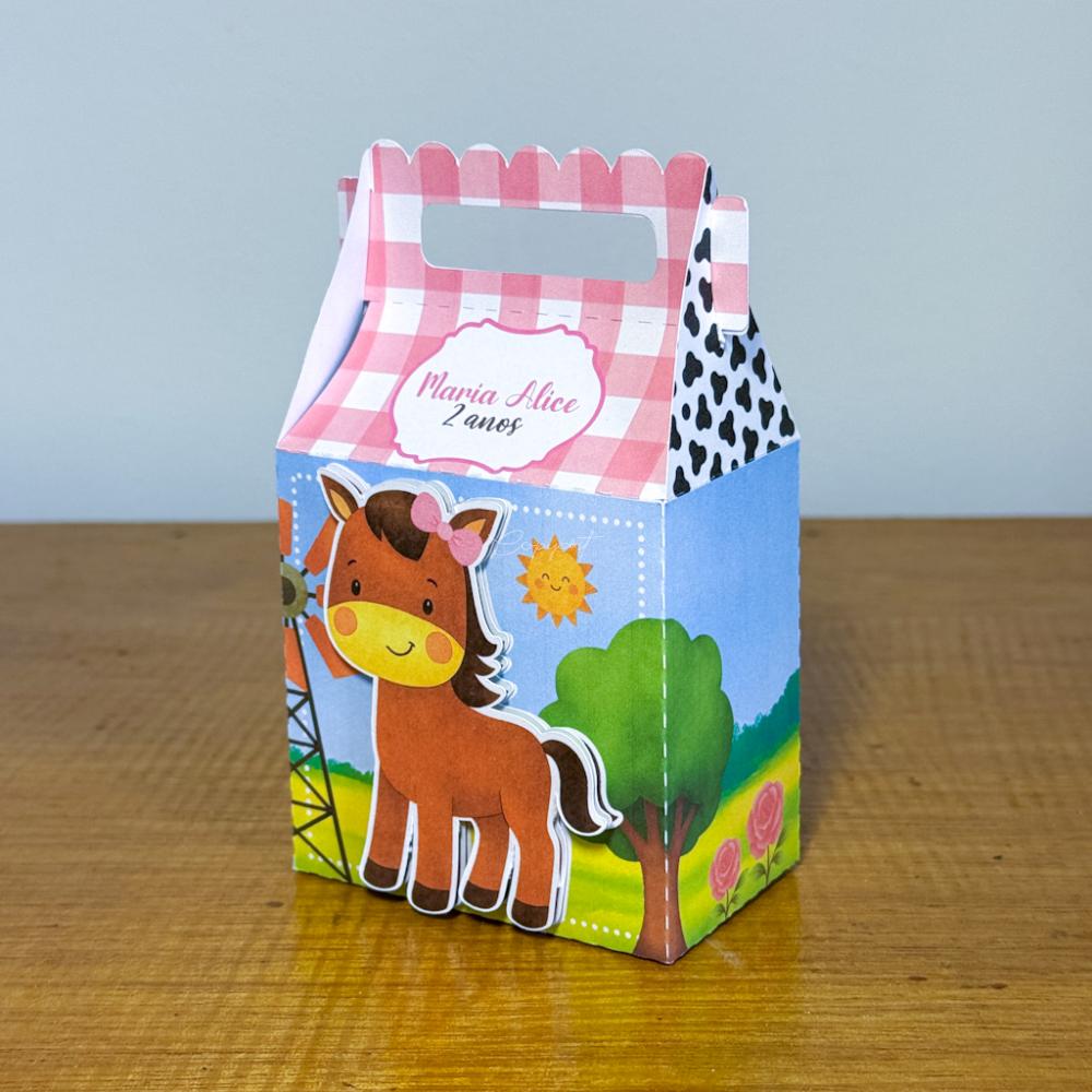 Kit Festa Personalizado Fazendinha Rosa (20 Peças)