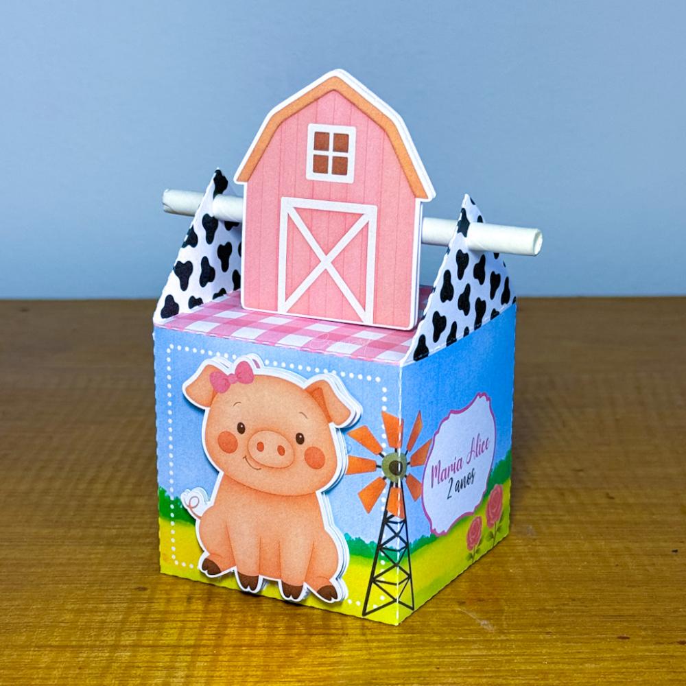 Kit Festa Personalizado Fazendinha Rosa (20 Peças)