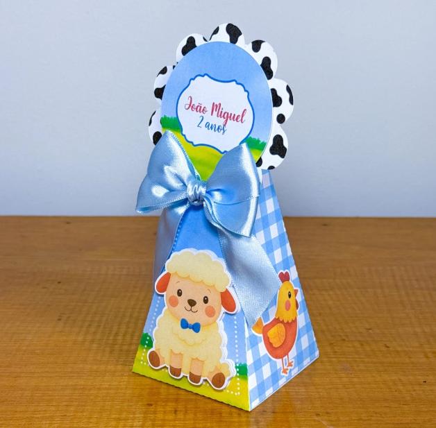 Kit Festa Personalizado Fazendinha Azul (20 Peças)