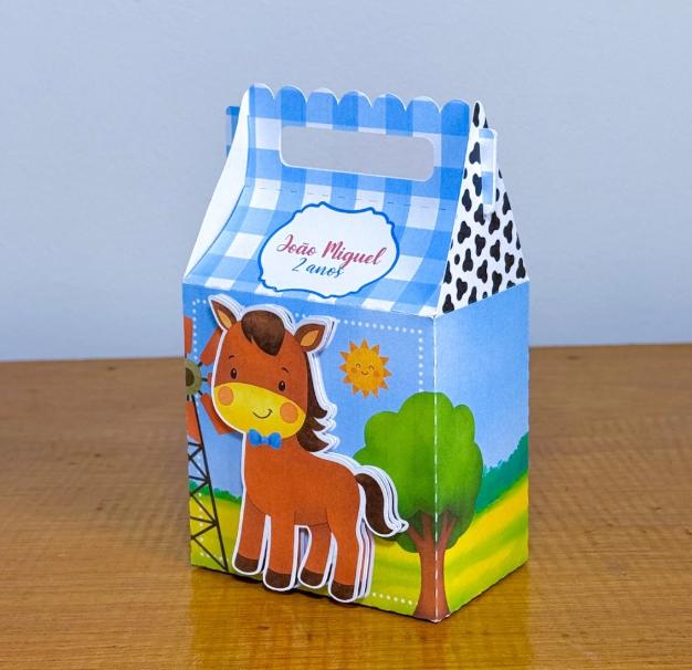 Kit Festa Personalizado Fazendinha Azul (20 Peças)