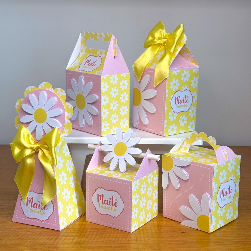 Kit Festa Personalizado Margarida Rosa (20 Peças)
