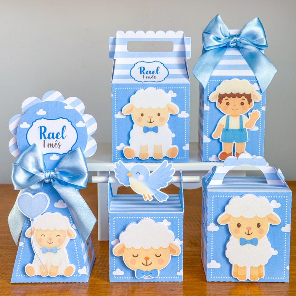 Kit Festa Personalizado Ovelhinha Azul (20 Peças)