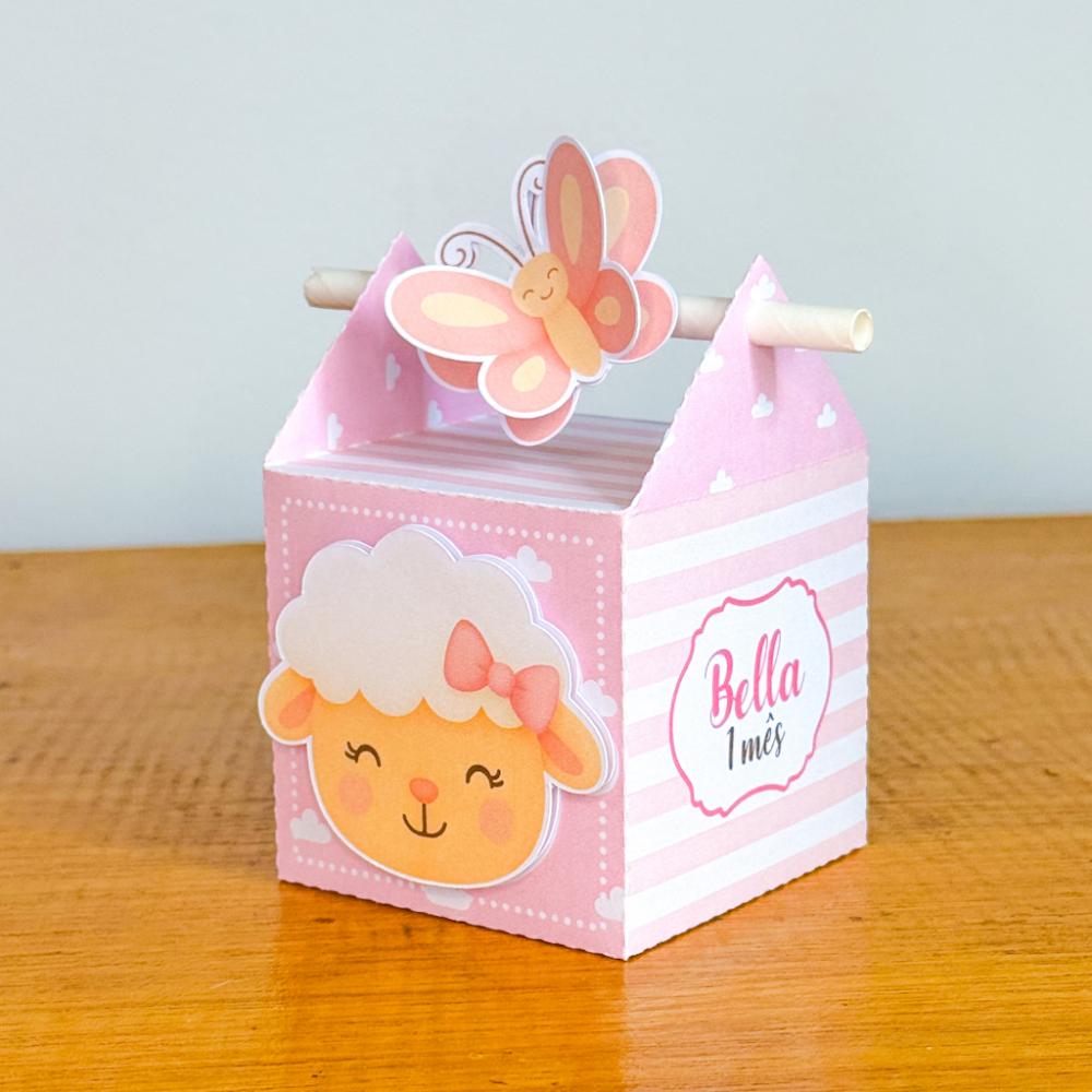 Kit Festa Personalizado Ovelhinha Rosa (20 Peças)