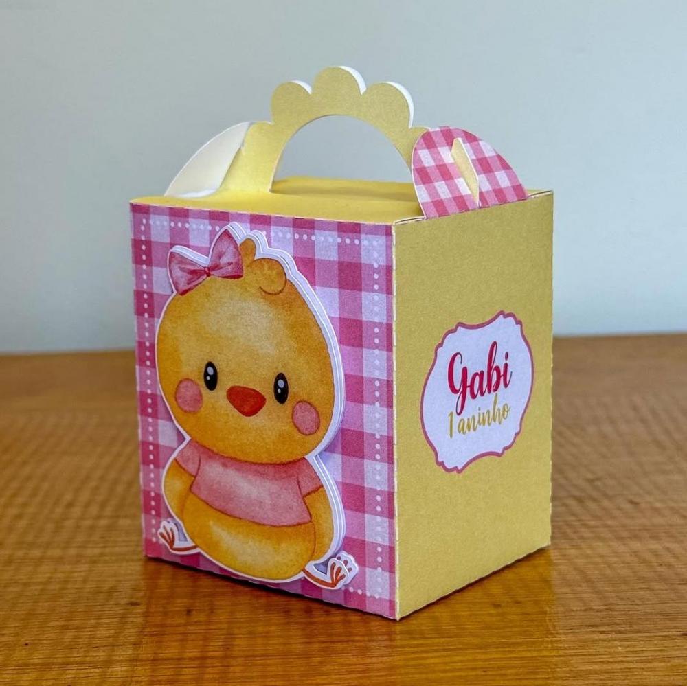 Kit Festa Personalizado Pintinha Amarelinha Rosa (20 Peças)