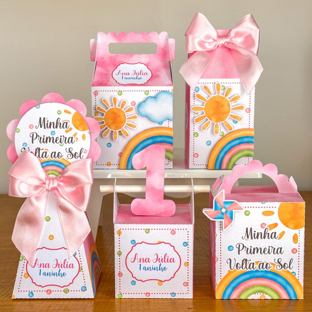 Kit Festa Personalizado Primeira Volta ao Sol Menina (20 Peças)