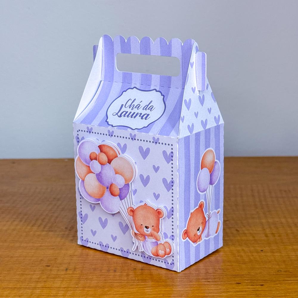 Kit Festa Personalizado Ursinha Lilás (20 Peças)