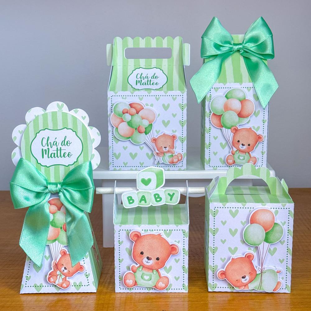 Kit Festa Personalizado Ursinho Verde (20 Peças)