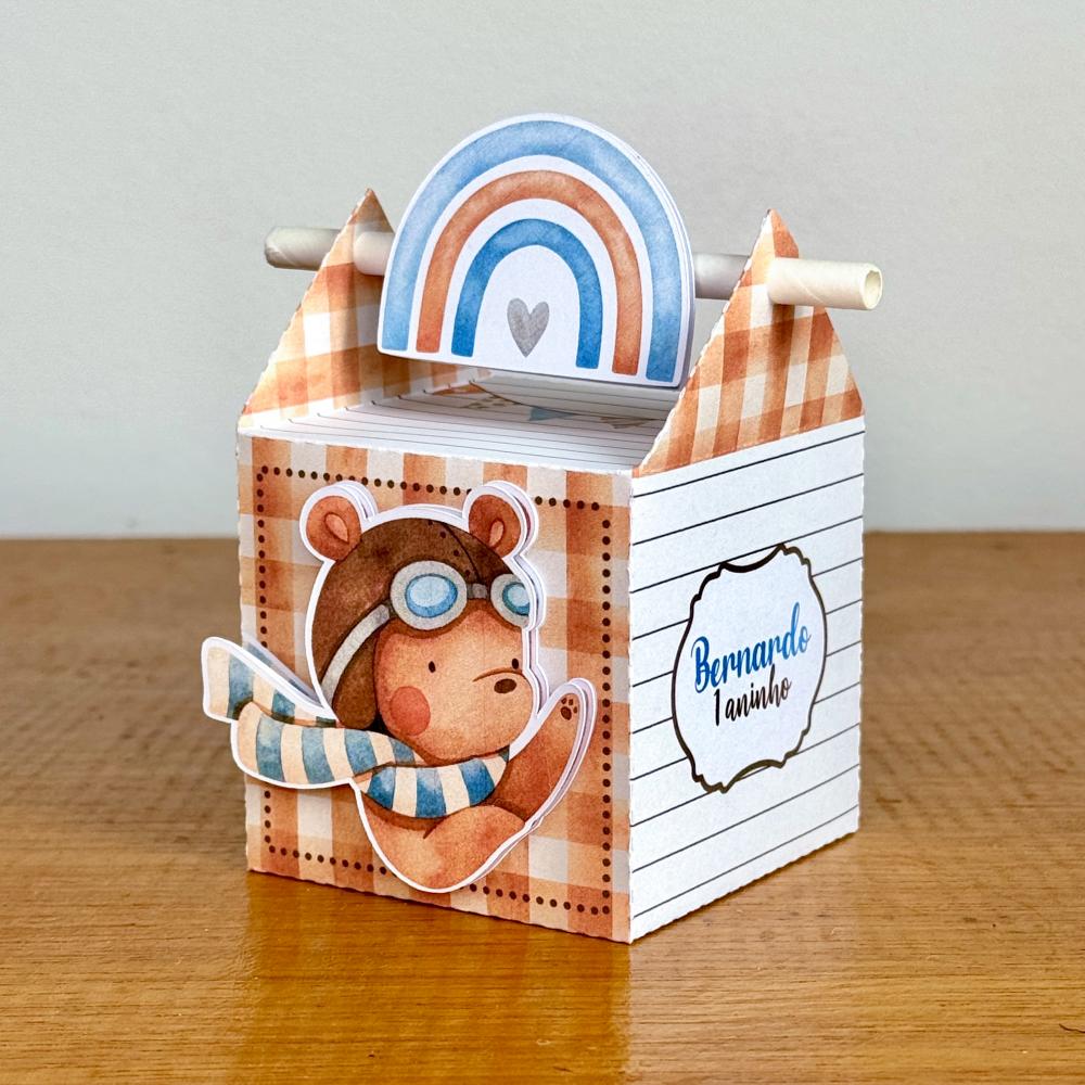 Kit Festa Personalizado Ursinho Aviador(20 Peças)