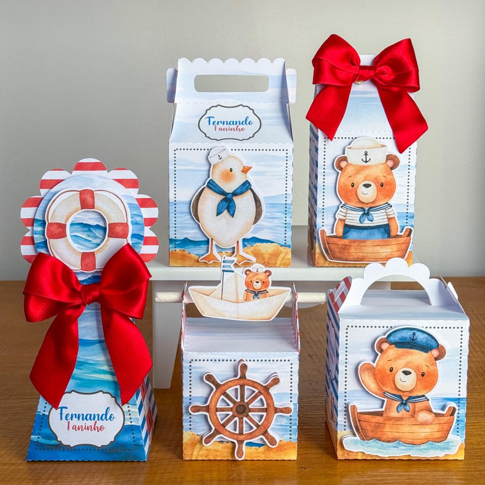 Kit Festa Personalizado Ursinho Marinheiro (20 Peças)