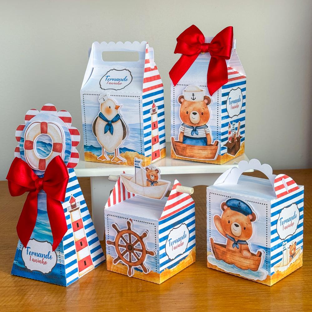 Kit Festa Personalizado Ursinho Marinheiro (20 Peças)