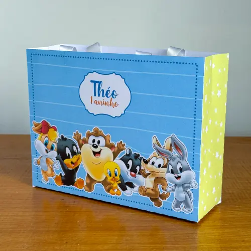 Sacolinha Personalizada Baby Loonei Tunes Menino