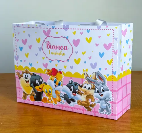 Sacolinha Personalizada Baby Loonei Tunes Menina
