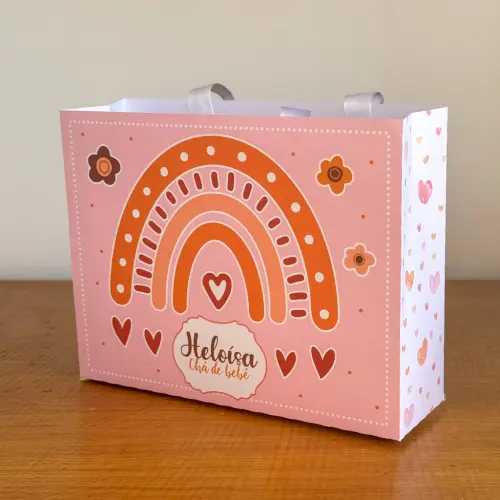 Sacolinha Personalizada Boho Rosa
