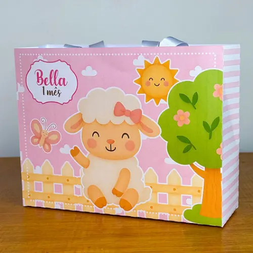 Sacolinha Personalizada Ovelhinha Rosa