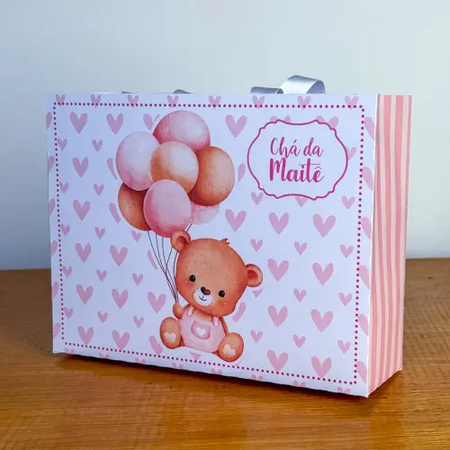 Sacolinha Personalizada Ursinha Rosa
