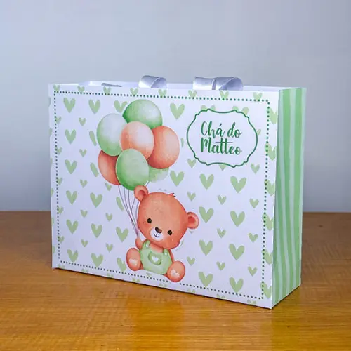 Sacolinha Personalizada Ursinho Verde