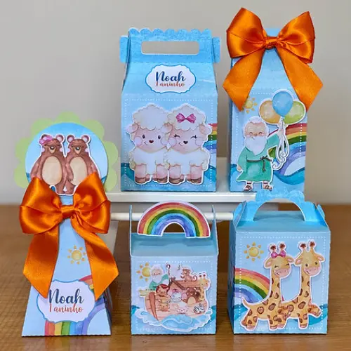 Kit Festa Personalizado Arca de Noé Menino(20 Peças)
