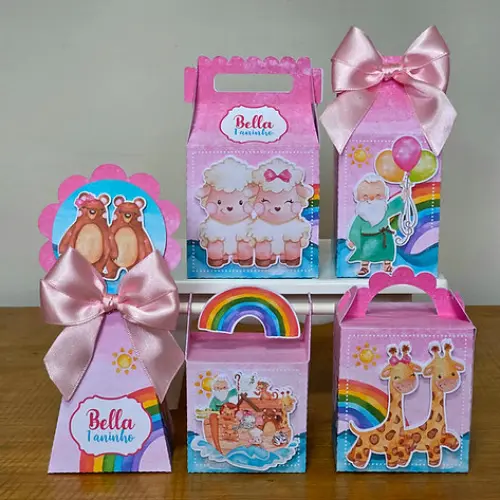 Kit Festa Personalizado Arca de Noé Menina(20 Peças)