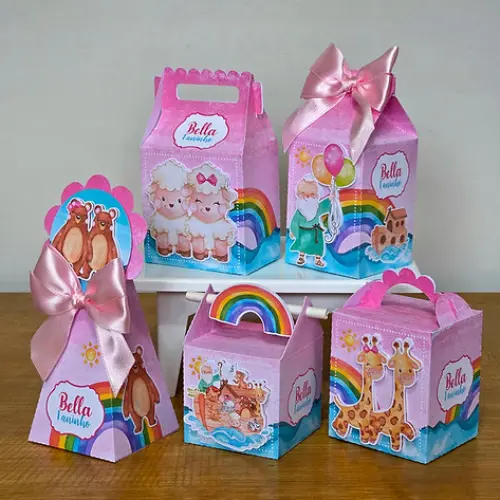 Kit Festa Personalizado Arca de Noé Menina(20 Peças)