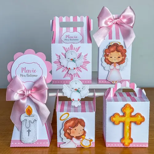 Kit Festa Personalizado Batizado Menina (20 Peças)