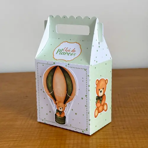 Kit Festa Personalizado Chá de Bebê - Ursinho Verde (20 Peças)
