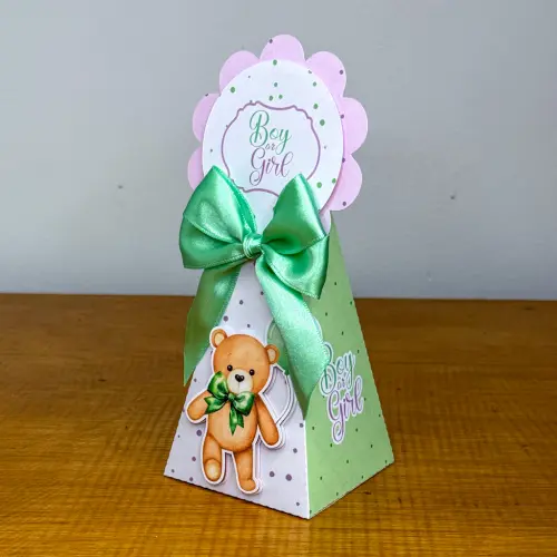 Kit Festa Personalizado Chá Revelação - Ursinho Lilás e Verde