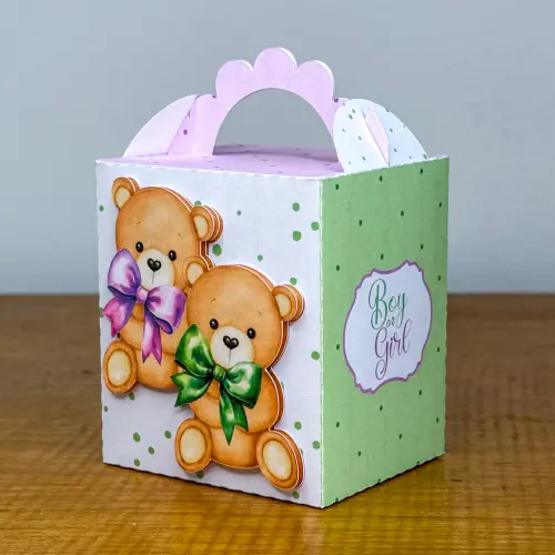Kit Festa Personalizado Chá Revelação - Ursinho Lilás e Verde