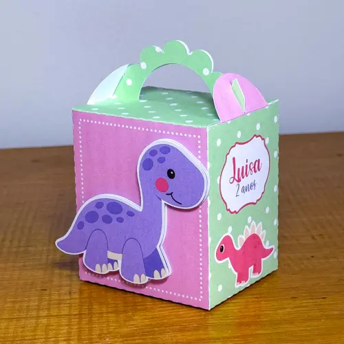 Kit Festa Personalizado Dino Baby Rosa (20 Peças)