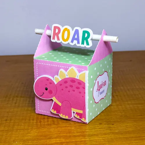 Kit Festa Personalizado Dino Baby Rosa (20 Peças)