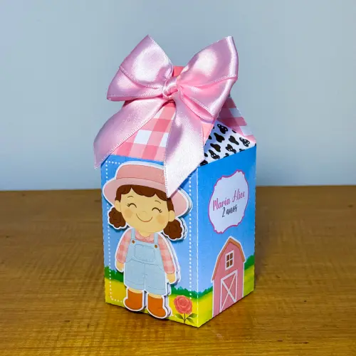 Kit Festa Personalizado Fazendinha Rosa (20 Peças)