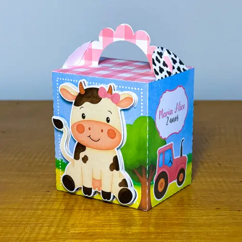 Kit Festa Personalizado Fazendinha Rosa (20 Peças)