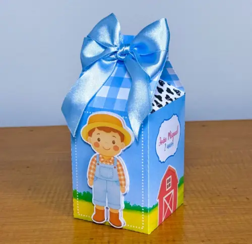 Kit Festa Personalizado Fazendinha Azul (20 Peças)