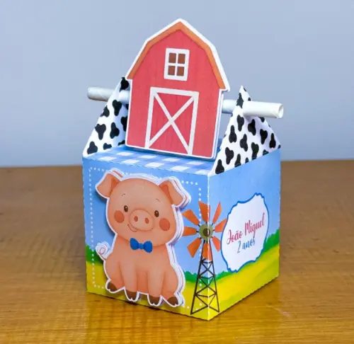 Kit Festa Personalizado Fazendinha Azul (20 Peças)