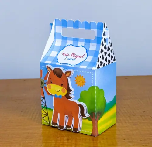 Kit Festa Personalizado Fazendinha Azul (20 Peças)