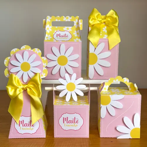 Kit Festa Personalizado Margarida Rosa (20 Peças)