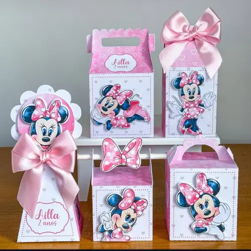 Kit Festa Personalizado Minnie Rosa (20 Peças)