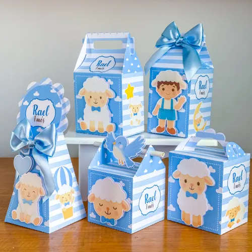 Kit Festa Personalizado Ovelhinha Azul (20 Peças)