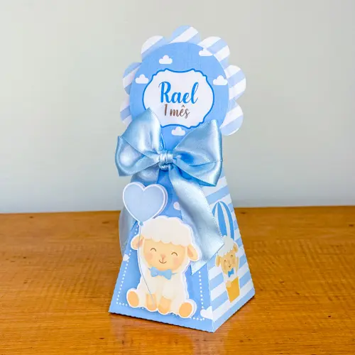 Kit Festa Personalizado Ovelhinha Azul (20 Peças)