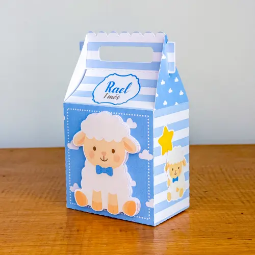Kit Festa Personalizado Ovelhinha Azul (20 Peças)