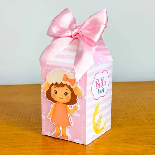 Kit Festa Personalizado Ovelhinha Rosa (20 Peças)