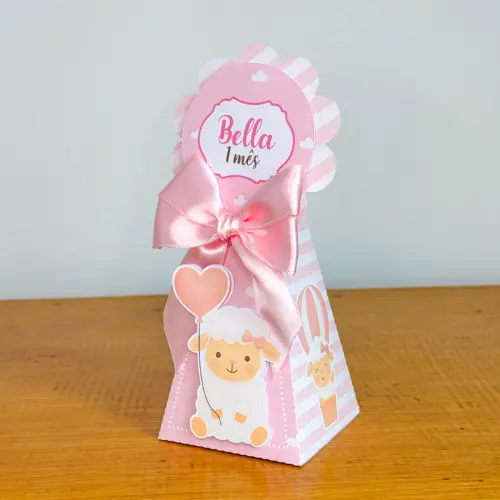 Kit Festa Personalizado Ovelhinha Rosa (20 Peças)