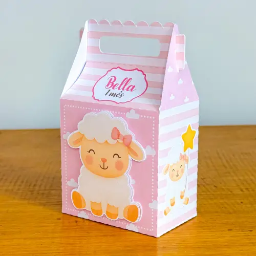 Kit Festa Personalizado Ovelhinha Rosa (20 Peças)