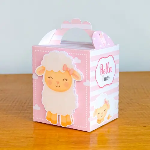 Kit Festa Personalizado Ovelhinha Rosa (20 Peças)