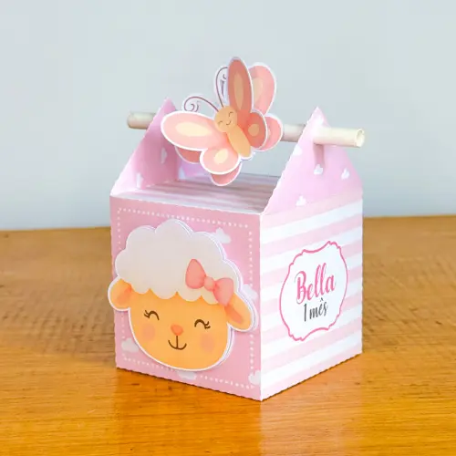 Kit Festa Personalizado Ovelhinha Rosa (20 Peças)
